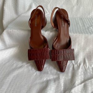 Jeffrey Campbell Brown Croc-Embossed Heels